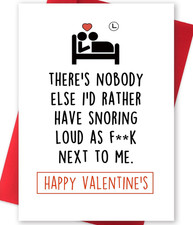 Humorous Valentine'S Day Card for Snoring Husband, Happy Vday Gifts Cards for Hu