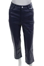 Cami NYC Women Cropped Biker Pants Dark Blue Button Mid Rise Size 0