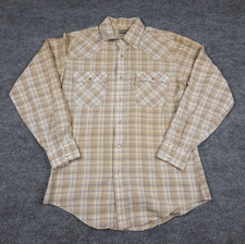 Vintage Levi's Pearl Snap Shirt Men's Medium Plaid Western Long Sleeve 