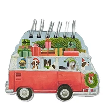 Molly & Rex 20407 VW Van Bus Christmas Dogs Spiral Note Pad 100 Sheets 3"x5"