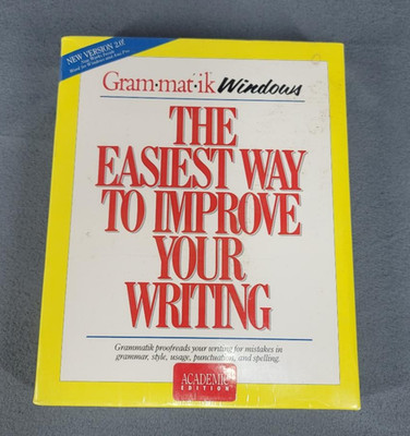 Grammatik Windows 2.0 Software Easiest Writing Style Improvement NEW Vintage