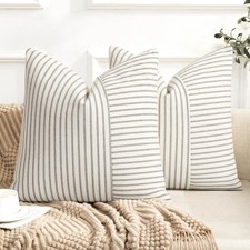 Farmhouse Pillow Covers 20x20, Modern Accent Square Throw Pillow Covers Set o...