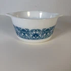 Pyrex Horizon Blue & White Casserole #472 NICE Vintage Condition