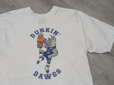 Vintage Dunkin Dawgs Shirt Mens XL White Basketball 90s Screen Stars Georgetown