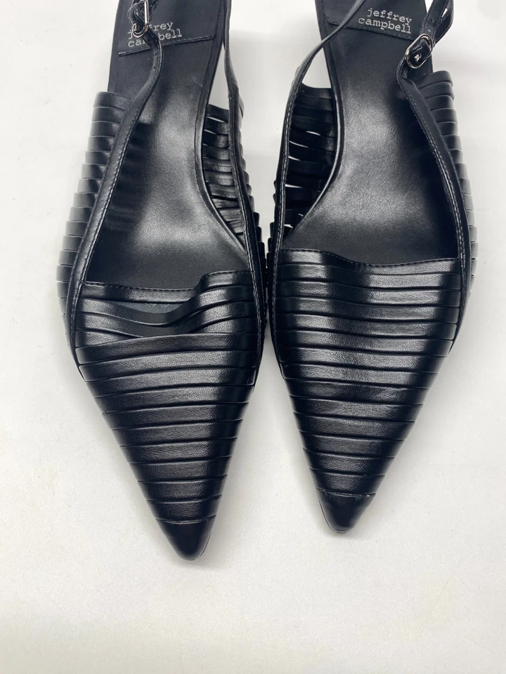 Zapatos de salón Jeffrey Campbell Stridze para mujer en cuero negro talla 8 Foto 4 de 4