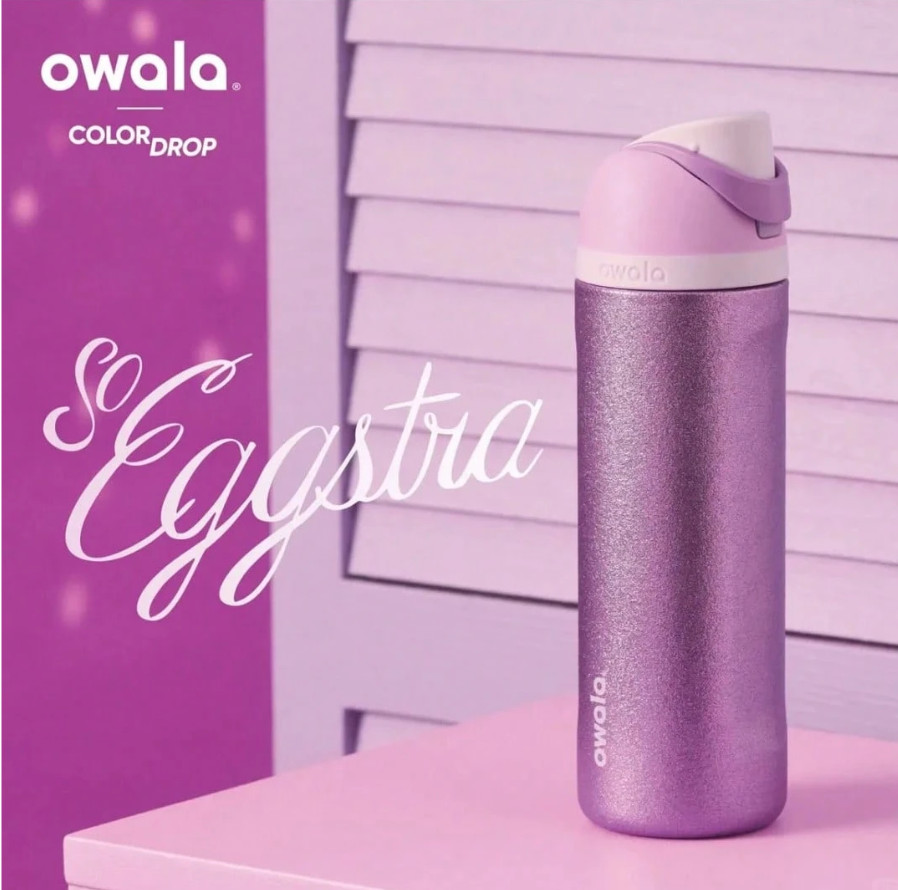 Owala FreeSip 32oz So Eggstra Purple Bottle Leak Proof Insulated Fast Ship