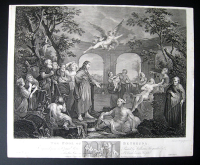 WILLIAM HOGARTH engraving after his painting, ''The Pool at Bethesda'' , 1772