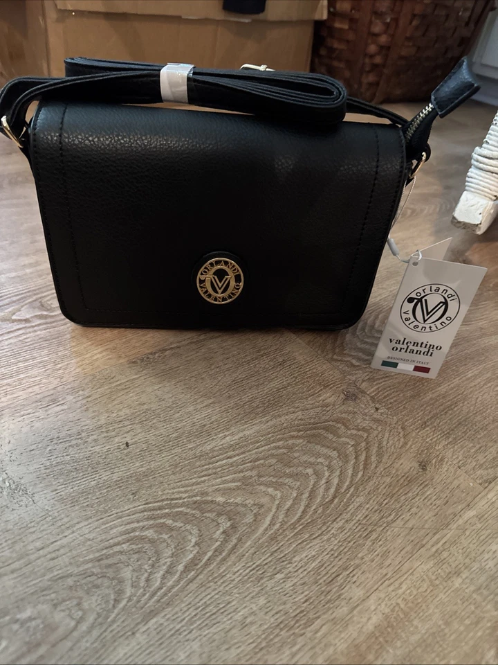 Bolso Bandolera Negro VALENTINO ORLANDI CUERO ITALIANO NUEVO CON ETIQUETAS Negro Foto 2 de 4