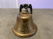 Vintage Bevin 6” Brass Patio Garden Farm Dinner Bell W/ Horseshoe Mount Bracket