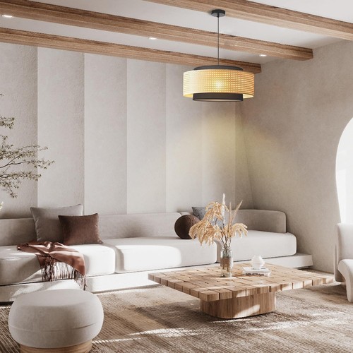 Rattan Pendant Lights Bamboo Light Fixture Boho Pendant Light Wicker Hanging ... - Picture 5 of 7