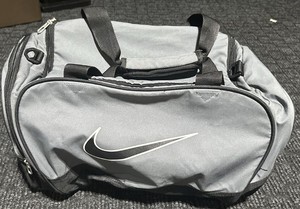 Nike Swoosh Trainer Gray&Black Duffle/Gym/Travel Bag W/Pockets-NO Shoulder Strap