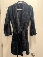 VICTORIA S SECRET SIGNATURE SHORT COZY ROBE size XS/S BLACK