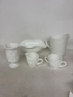 A Five Piece Set Of Milk Glass Hobnob, McKee,& Westmoreland “Vtg”