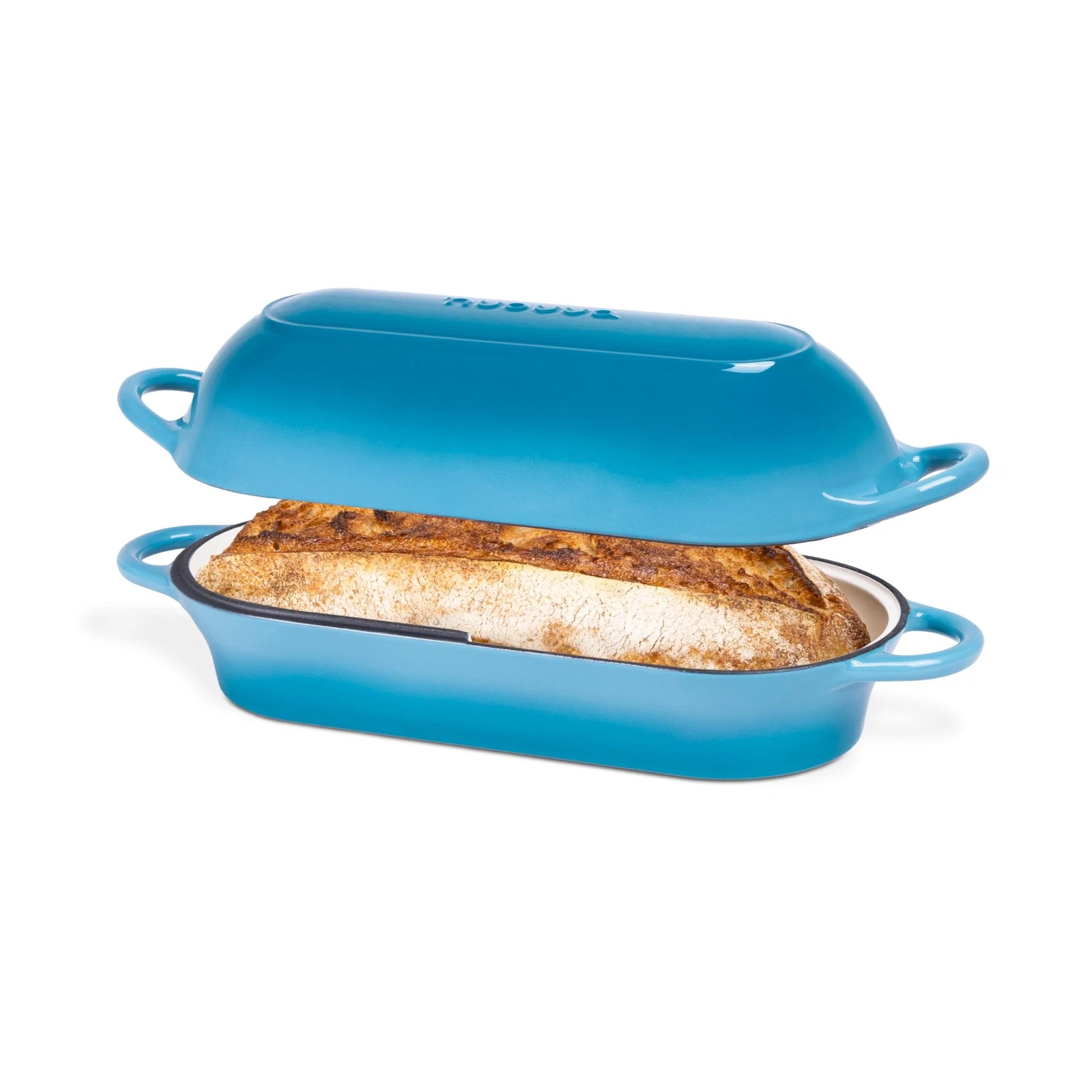 Enamelled Cast Iron Bread Loaf Pot – Dutch Oven for 32cm x 16cm, Light Blue