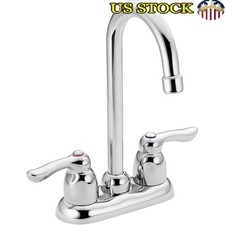 Chrome Deck Mount Dual Handle Faucet Vandal Resistant Ceramic ADA Compliant New