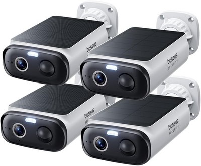 Baseus Solar Security Cameras Wireless Outdoor S1 Lite 4-Cam Kit, 2K Solocam