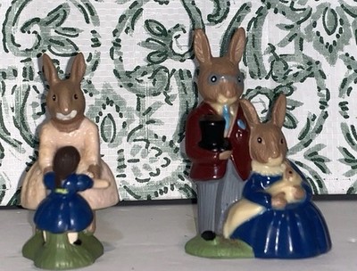 Wilton Rabbit Cake Toppers Vintage 1974 Easter Bunny Family Figurines
