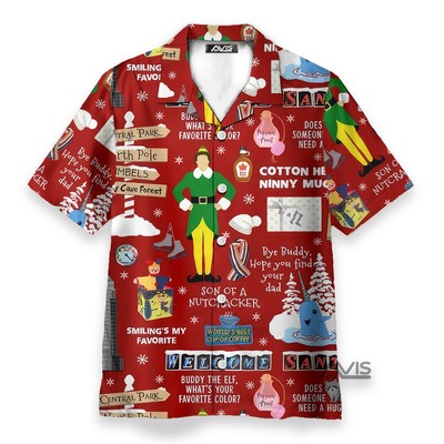 Christmas Buddy The Elf WhatS Your Favorite Cilor Red   Hawaiian Shirt