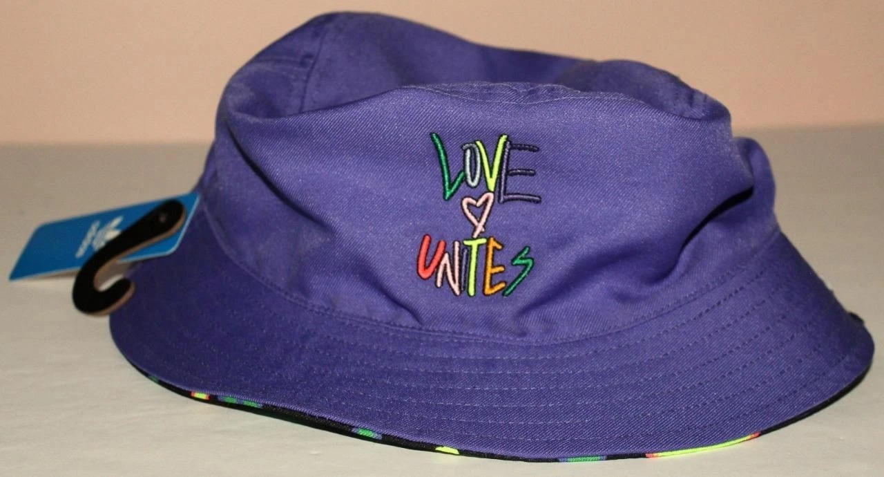 UNISEX Adult ADIDAS Bucket Hat Purple Black Cap LOVE UNITES Reversible PRIDE *T3
