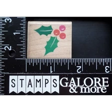 RUBBER STAMPEDE RUBBER STAMPS Z153-C HOLLY SPRIG BERRIES CHRISTMAS #2828