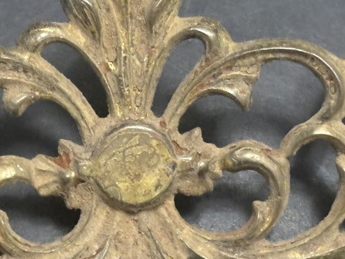 Vintage Victorian DRAWER Pull Cast Brass 5" Fancy Scroll Backplate Metal Bail - Picture 3 of 9
