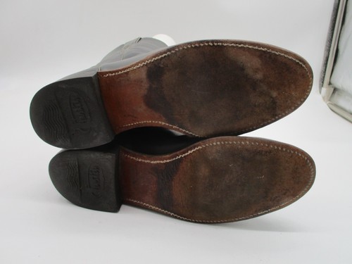 Justin Dark Gray Leather Roper Cowboy Boots Womens Size 7 B Style L3056 USA - Picture 6 of 8