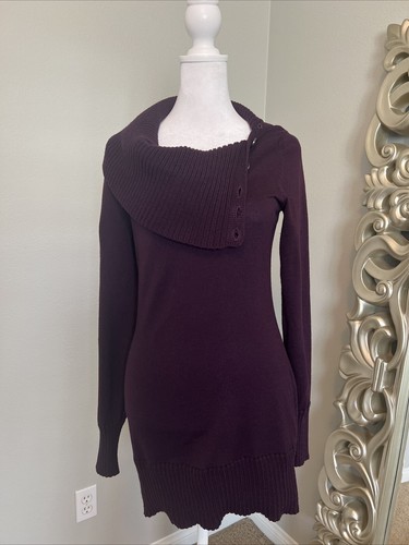 The Limited Dark Purple Cowl Neck Tunic Sweater Size XS - Picture 6 of 11