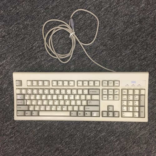 Vintage IBM KB-8923 Computer Keyboard Clicky Key White