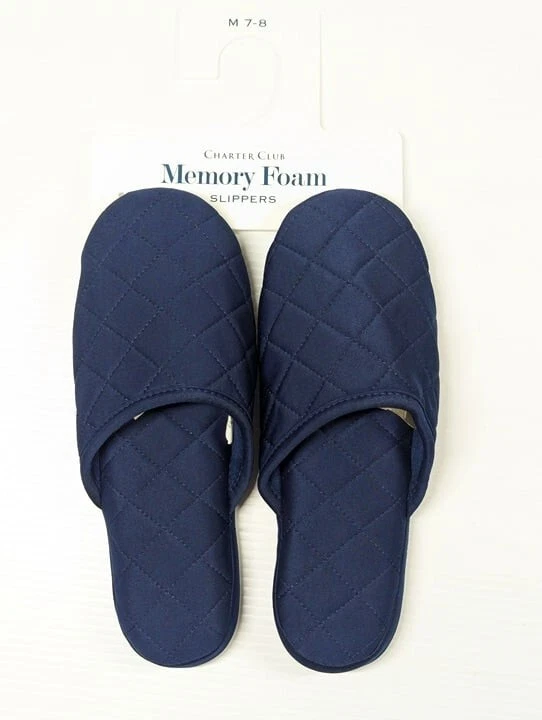Charter Club 女式绗缝拖鞋靛蓝海码 M (7-8) MSRP 35 美元 — 第 3/4 张图片