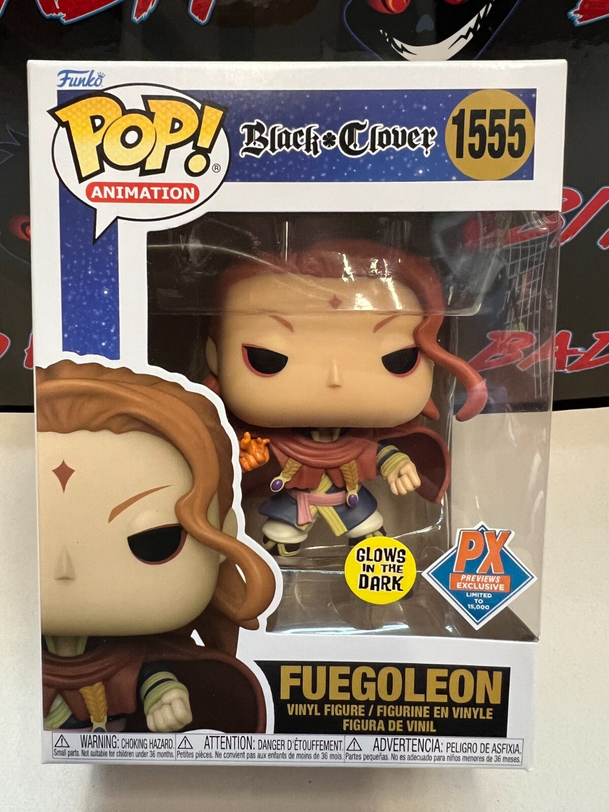 FUNKO POP! ANIMATION 1555 BLACK CLOVER FUEGOLEON PX GLOW 3.75