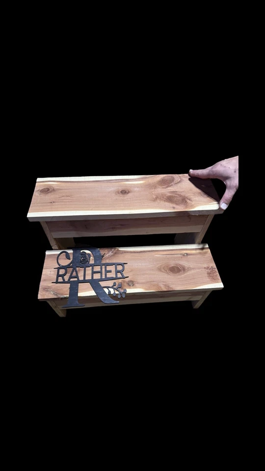 Handmade Doggie & Kids/Adult Step Stool Personalized 💥 Cedar/Red Oak - Image 2 of 4