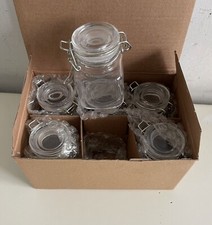 Lots of 6 Clear Glass Jar bottle w/ Wire Bail Lid Canning Storage 4 Home Kitchen