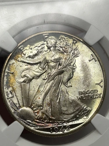 1942 D Walking Liberty Half Dollar NGC MS66 Nicely Toned (NGC Population 957)