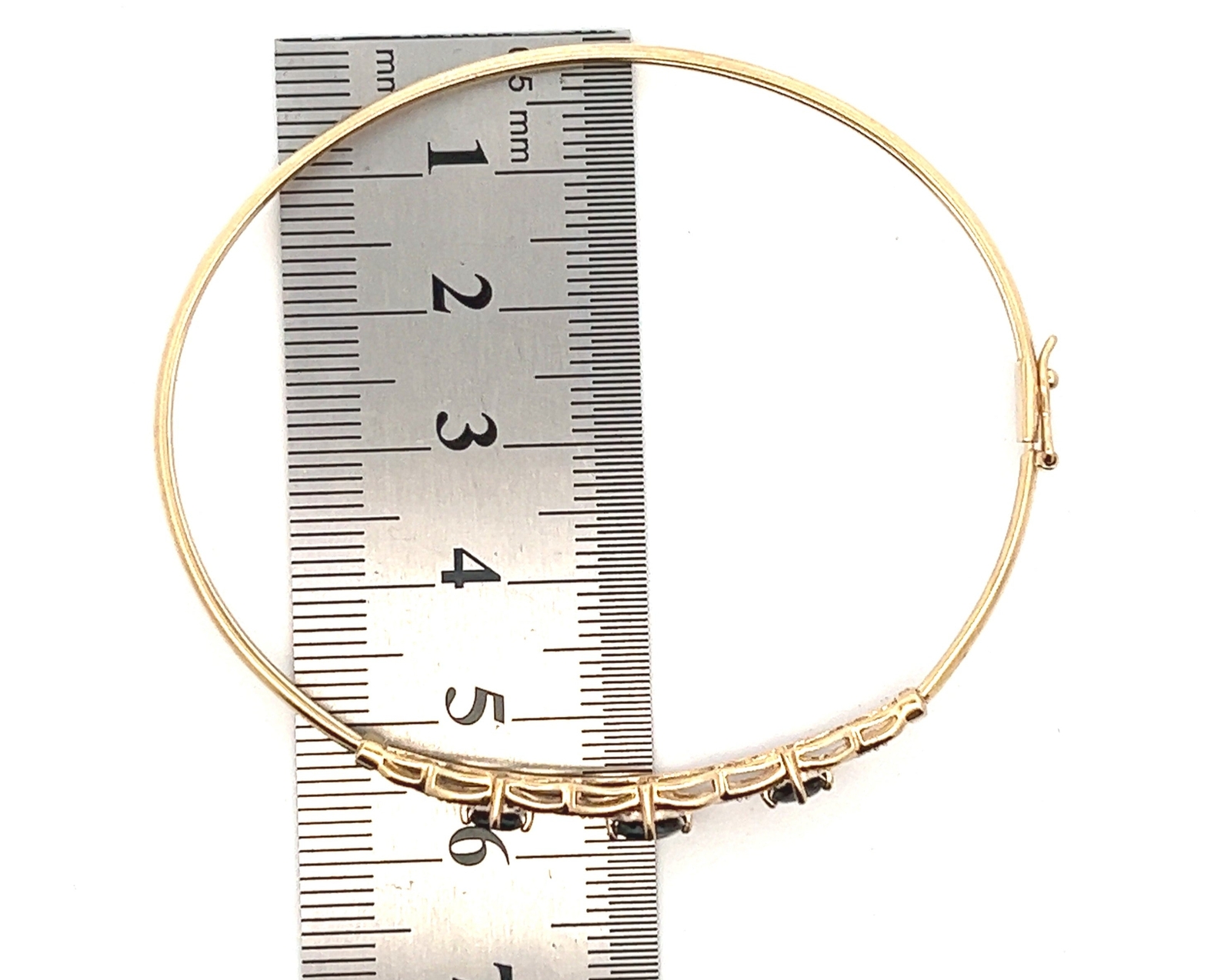 Sapphire & Diamond 9ct Yellow Gold Bangle eBay