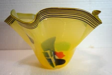 Carlos R Pebaque Stohghan Zweden Art Studio Glass Bowl Vase Signed 1992