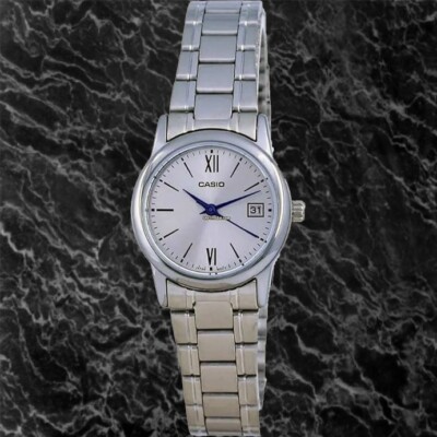 Casio LTP-V002D-7B3 Women's Silver Analog Watch Steel Band New Date Display