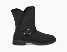 New! UGG Women's Syden Black Suede Sheepskin Cuffable Boots 1120702 Size 6