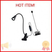 Versatile Desk Lamp, USB LED Clip Reading Light, Dimmable Zoomable Metal Spotlig