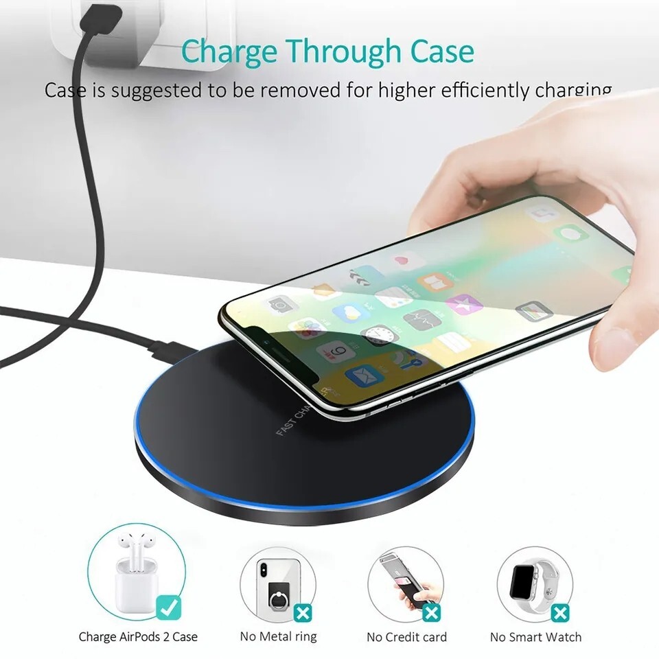 Fast Wireless Charger Charging Pad For Apple iPhone 15 Samsung