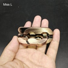 Copper Color Cast Metal Puzzle Educational Magic Game Brain Teaser Toy