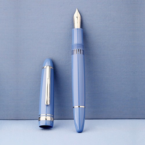 Majohn P136 Glacier Blue Piston Fountain Pen EF/F/M/Flat Nib 20 Ink
