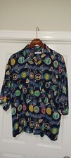 VTG PIERRE CARDIN Button Up Abstract Art All Over Print RayonShirt Size XL