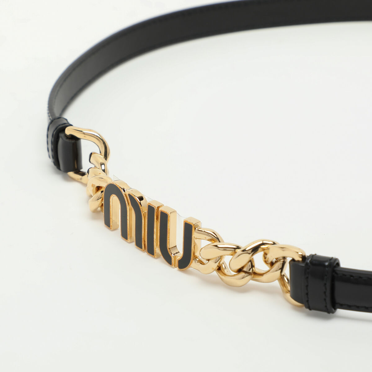 Miu Miu Black Leather Logo Chain Link Waist Belt 85CM | eBay Miu Miu Black Leather Logo Chain Link Waist Belt 85CM | eBay