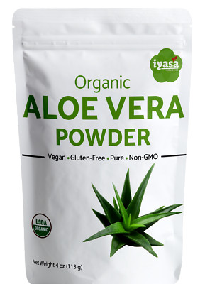 Aloe Vera Powder for Hair and Skin care, USDA Organic Aloe, 4,8,16 oz Ship Free