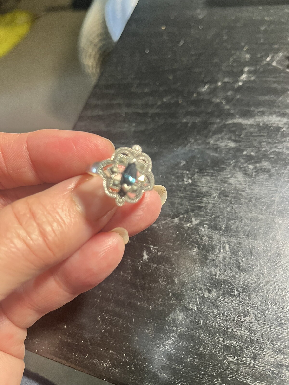 Vintage Sterling Silver Ring,Solid 925 with Marca… - image 2