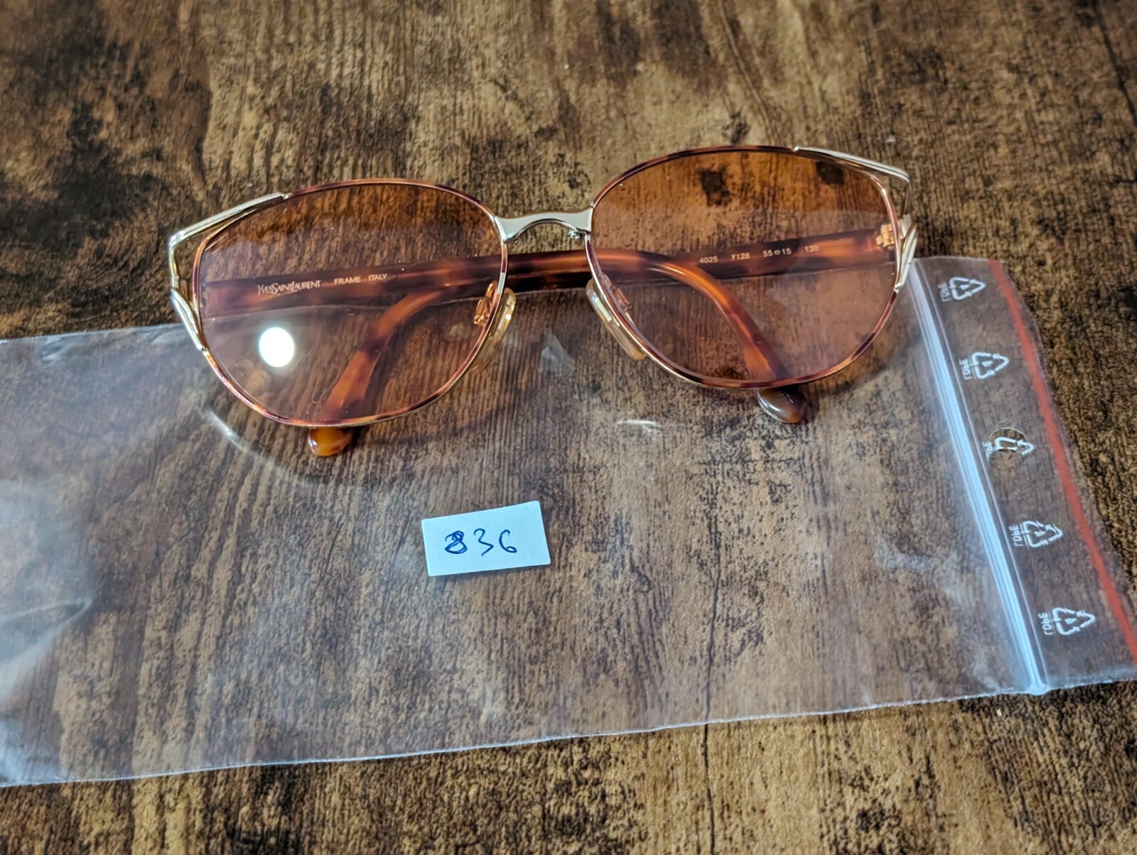 OCCHIALI DA SOLE VINTAGE YVES SAINT LAURENT 4025 OVALI MADE IN ITALY 55 15 #836