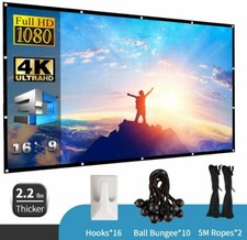 JARLINK 120 Inch Projector Screen,16:9 HD Movies Projector Screen Portable - NEW