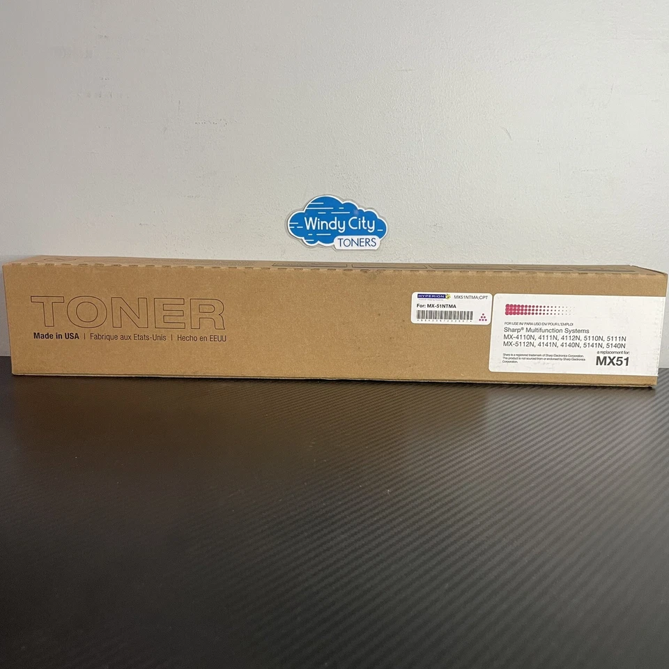 Tóner compatible con magenta Sharp MX-51NT para MX-4110N MX-5110N MX-4111N Foto 2 de 2