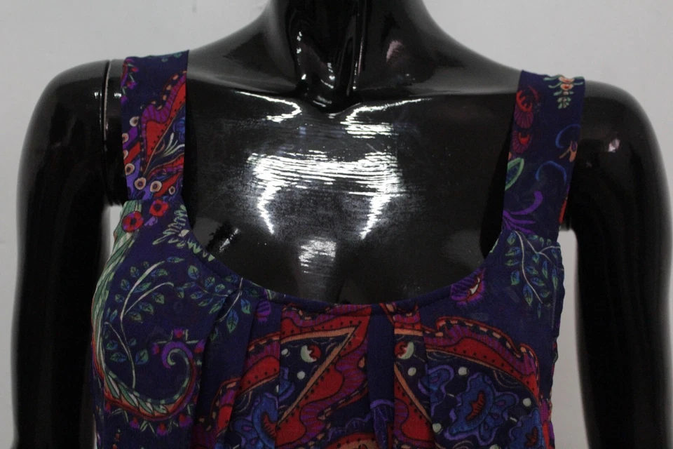 Desigual Vestito Donna Taglia 40 Abito Tubino Dress Senza Maniche Woman Logo - Immagine 3 di 4