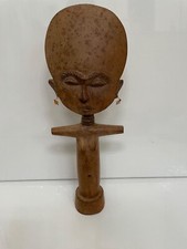 African Wooden Fertility Doll Akuaba Ashanti Ghana vintage hand carved. 14  EUC